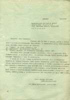 Józef Patkowski's letter to the Ministry of Culture and Art